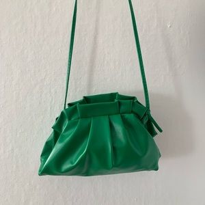 Green faux leather crossbody bag